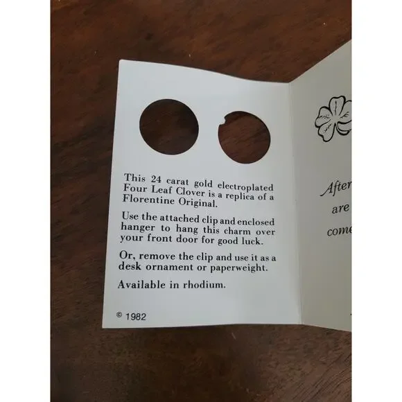 Vintage Gerity 24K Gold Four Leaf Clover Paperweight - Picture 5 of 7